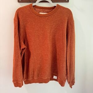 Mollusk California Mens Wave Patch Crew Sweatshirt Burnt Orange Rust Size Large